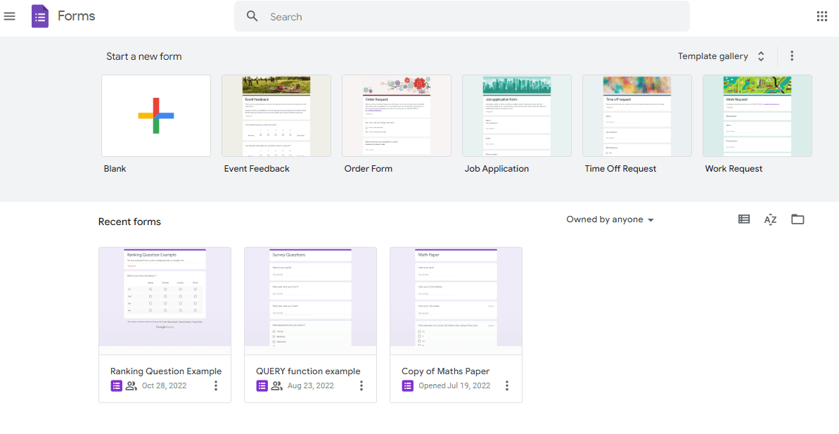 Image accompanying: Step 1: Open up Google Forms