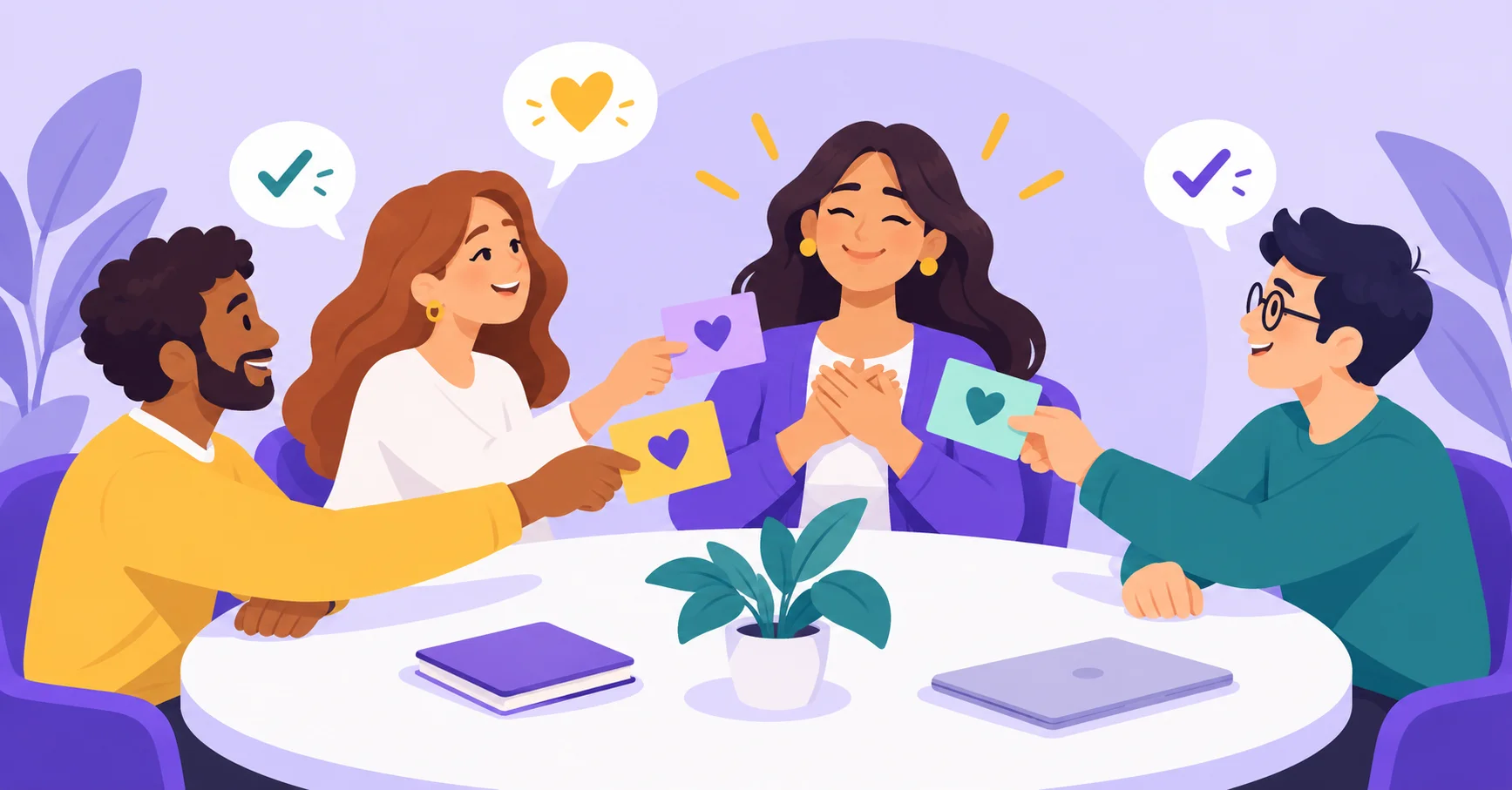 Employees sharing feedback with their manager