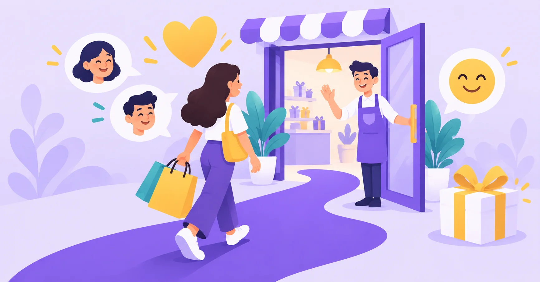 A helpful service team guiding a customer through a welcoming journey