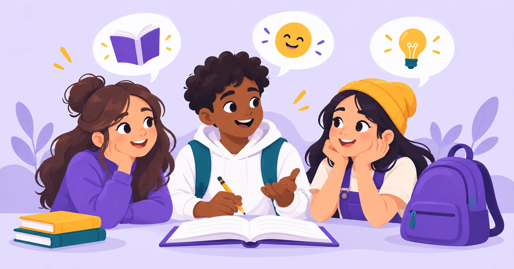 Students sharing feedback about learning and school