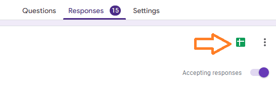 Image accompanying: Step 3: Create a Google Sheet from responses