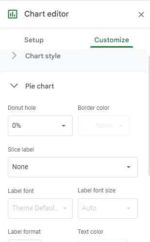 Image accompanying: Step 4: How to customize and edit a pie chart on Google docs