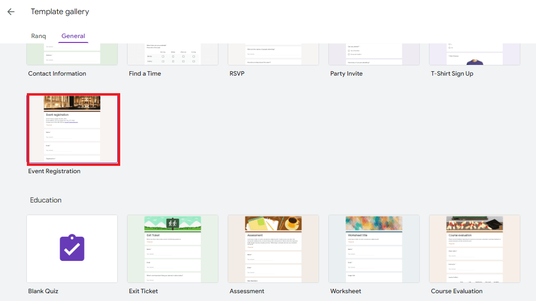 Image accompanying: Step 2: Create a Google Form template or Select an existing one
