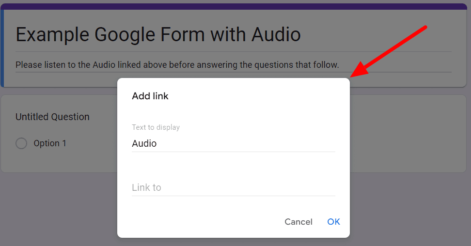 Image accompanying: Step 4: Include your Drive link in the title