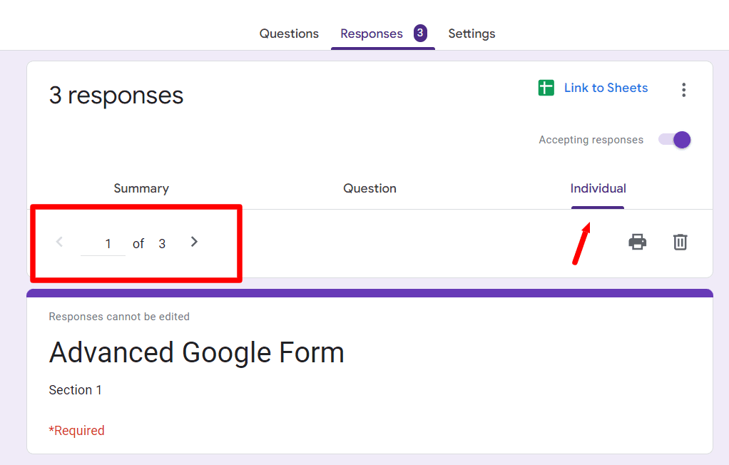 Image accompanying: Step 5: (optional) Save individual Google Forms responses as a PDF
