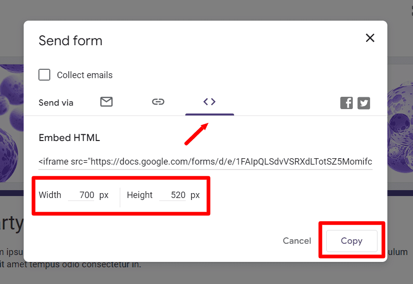 Image accompanying: Step 3: Choose how to share your Google Form
