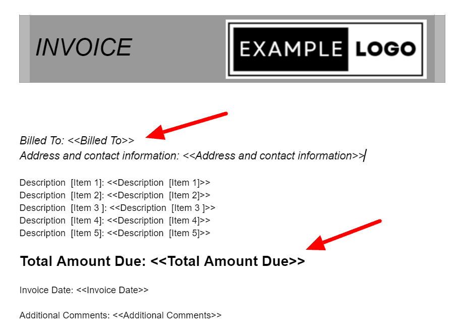 Image accompanying: Step 3: Set up your response document template