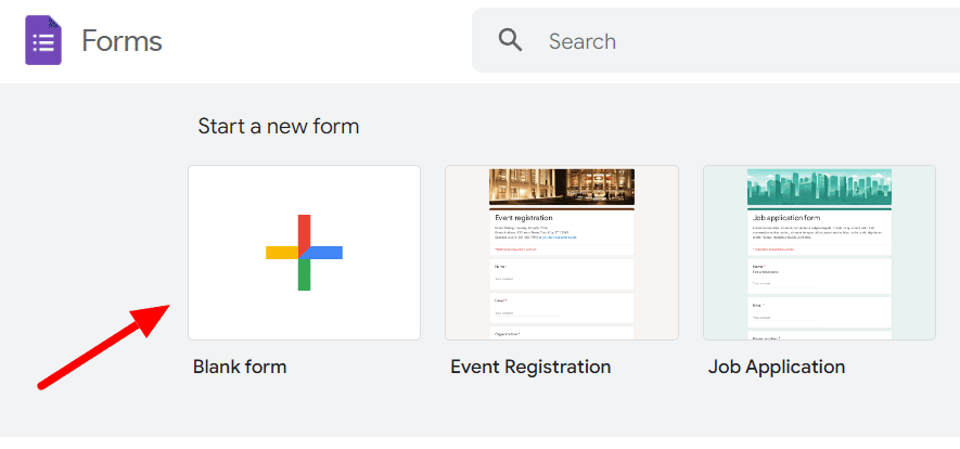 Image accompanying: Step 1: Create a new expense form on Google Forms