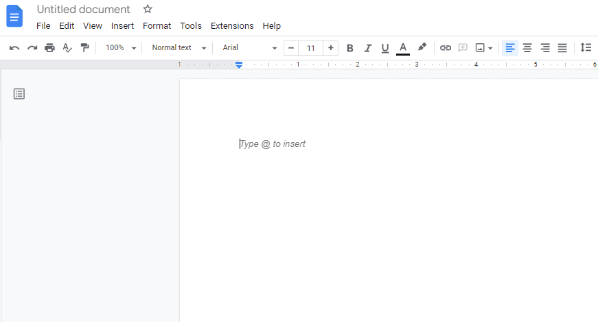 Image accompanying: Step 1: To create a fillable form start by opening a new Google Doc