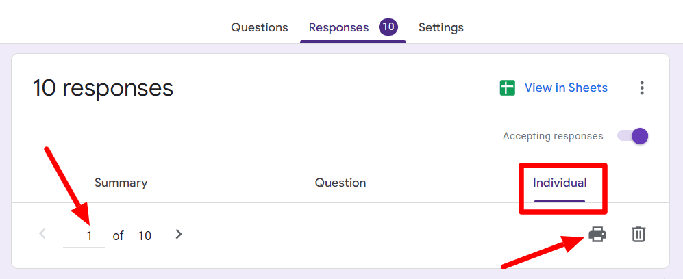Image accompanying: Step 3: Choose how to view responses