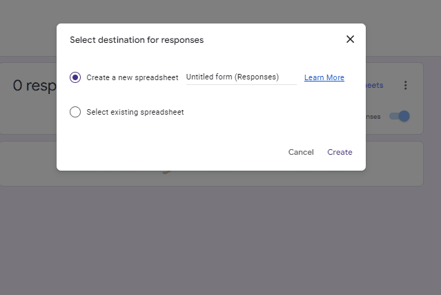 Image accompanying: Step 1: Connect your form to a Google Sheet