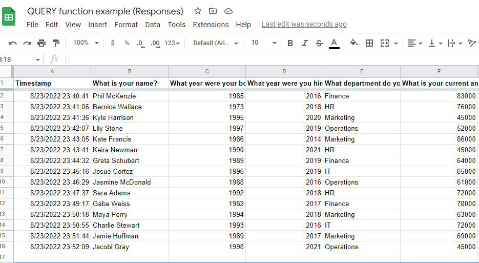 Image accompanying: Step 3: Create a Google Sheet from responses