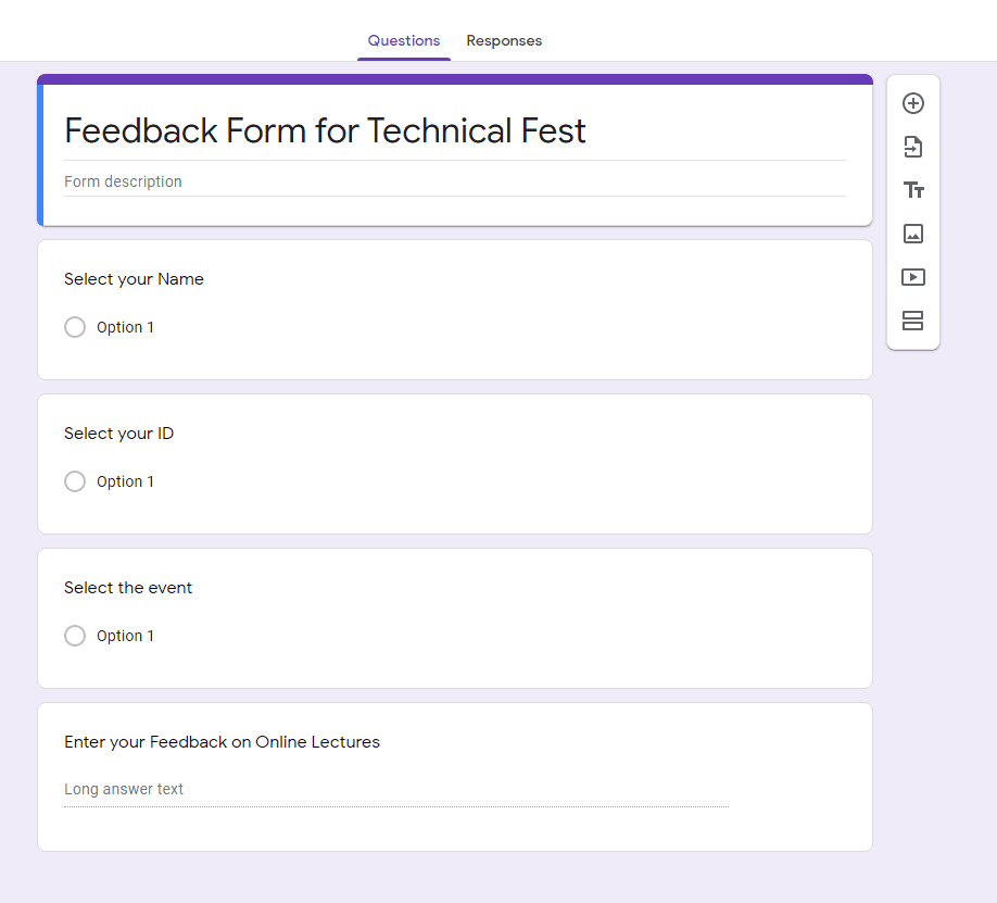 Image accompanying: Step 1: Sample Google Form to autofill