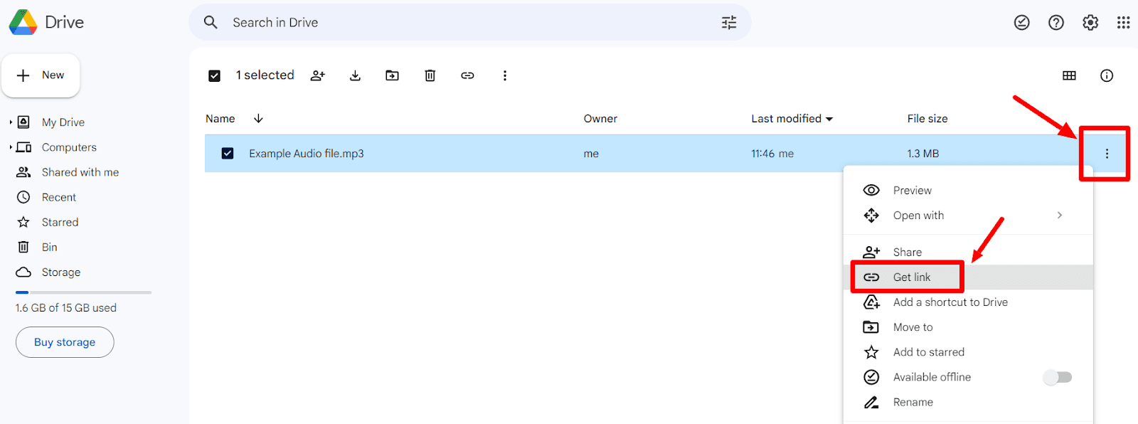 Image accompanying: Step 4: Include your Drive link in the title