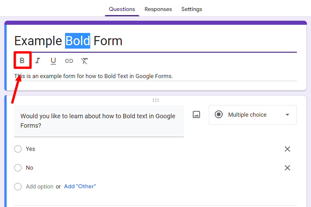 Image accompanying: Step 4: Click the “Bold” option