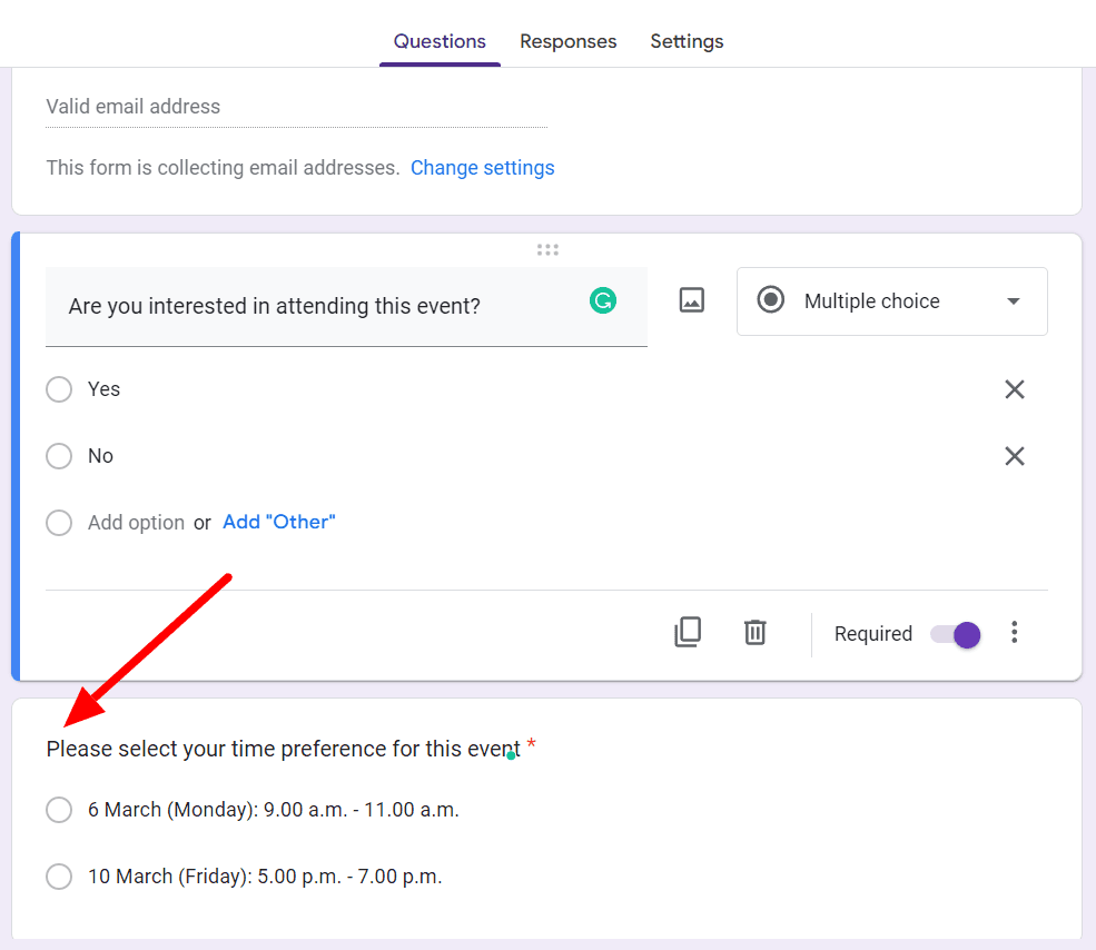 Image accompanying: Step 4: Create a Google Forms scheduling poll