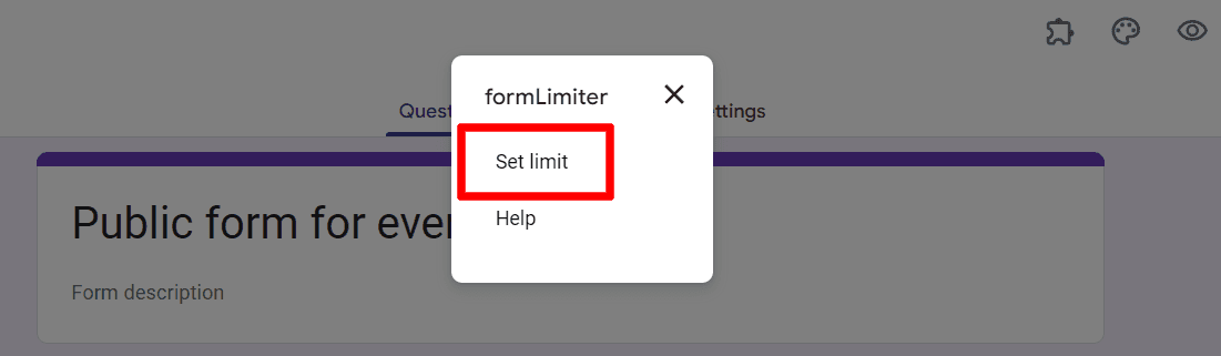 Image accompanying: Step 3: Select ‘Set Limit’