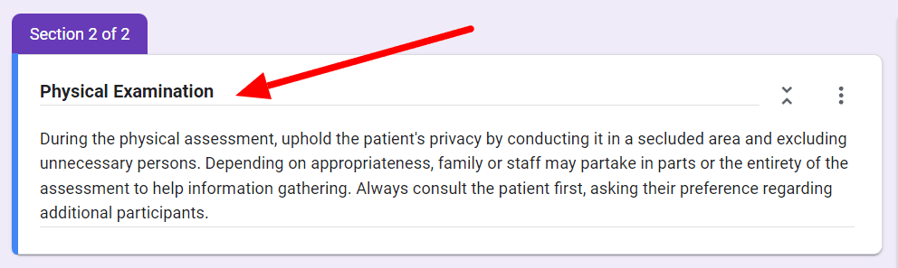 Image accompanying: Step 4: Add any number of sections for different assessments