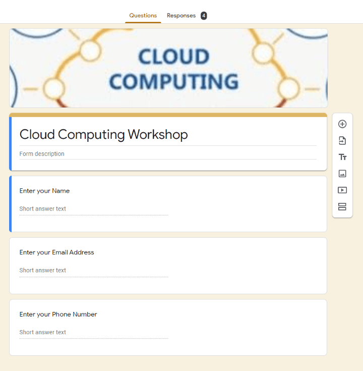 Image accompanying: Step 1: Sample Google Form