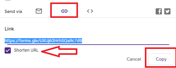 Image accompanying: Step 7: Send your Google Forms survey out