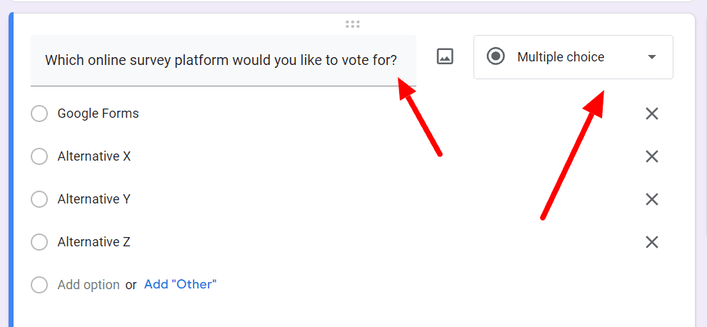 Image accompanying: Step 2: Add a multiple-choice Google poll