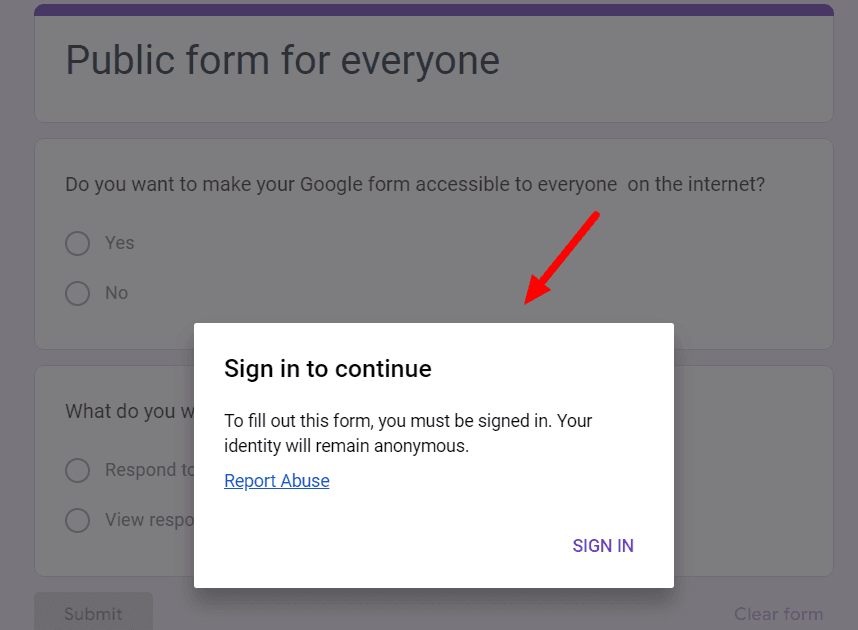 Image accompanying: How to test if your Google form is public