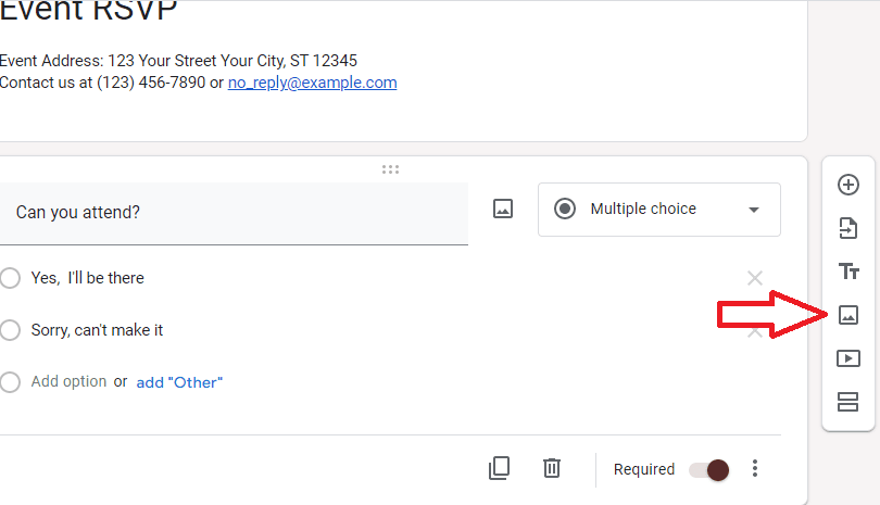 Image accompanying: Step 4: Customize the RSVP form to your liking