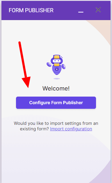 Image accompanying: Step 3: Define your Form Publisher parameters