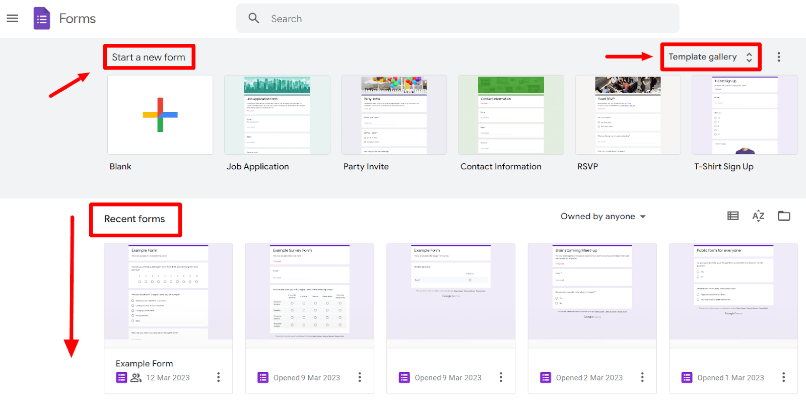 Image accompanying: Step 1: Create a new Google Form