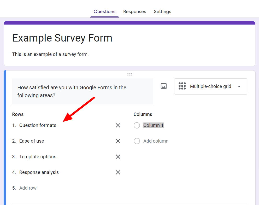 Image accompanying: Step 3: Edit your rows and columns