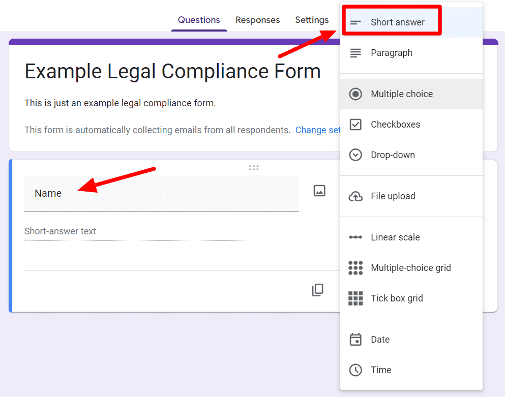 Image accompanying: Step 2: Create a form covering all items