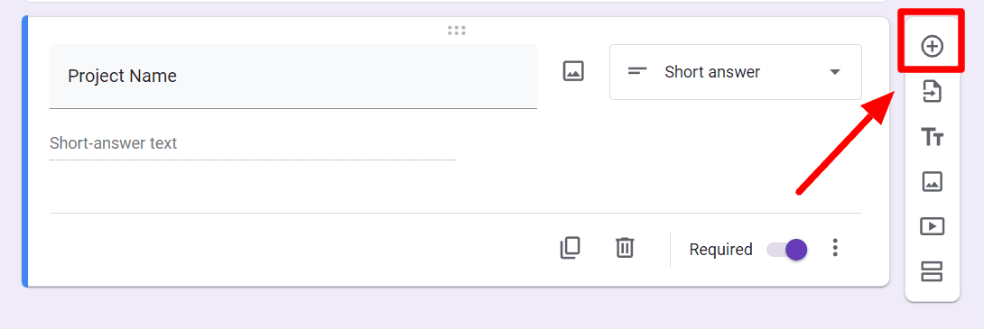 Image accompanying: Step 2: Add fields to enter project details