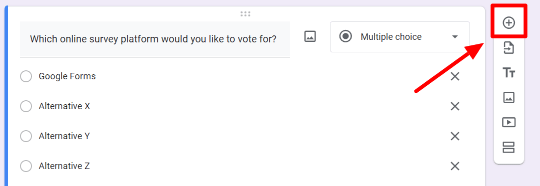 Image accompanying: Step 2: Add a multiple-choice Google poll