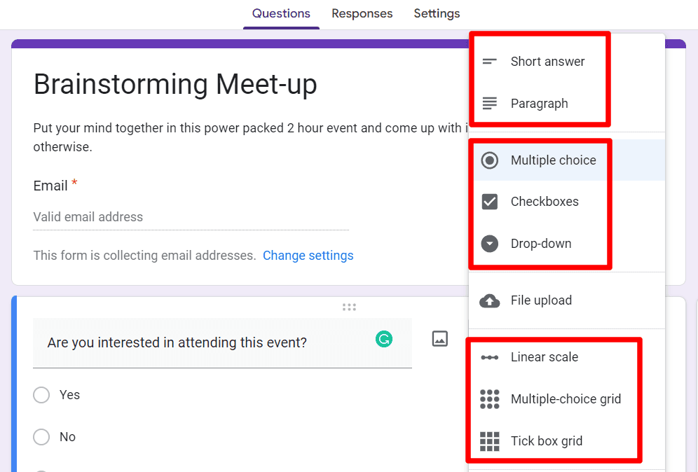Image accompanying: Step 4: Create a Google Forms scheduling poll