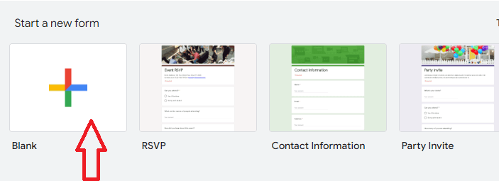 Image accompanying: Step 1: Create a new Google Form