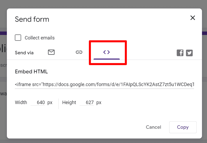 Image accompanying: Step 3: Send or Share your Google form