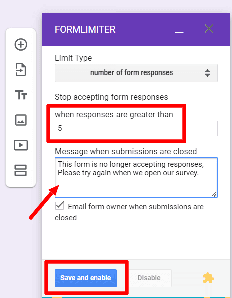 Image accompanying: Step 4: Set response restrictions