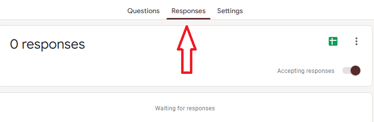 Image accompanying: Go to the Responses tab of your form