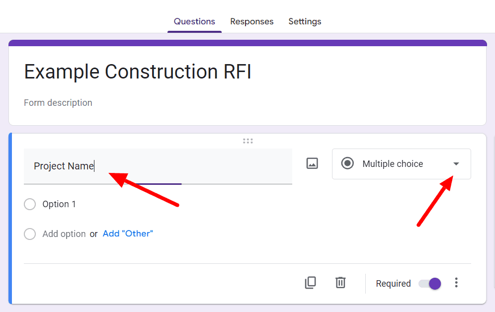 Image accompanying: Step 2: Add fields to enter project details