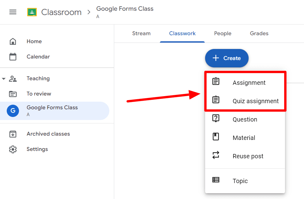 Image accompanying: Step 3: Go to the Classwork tab in Classroom