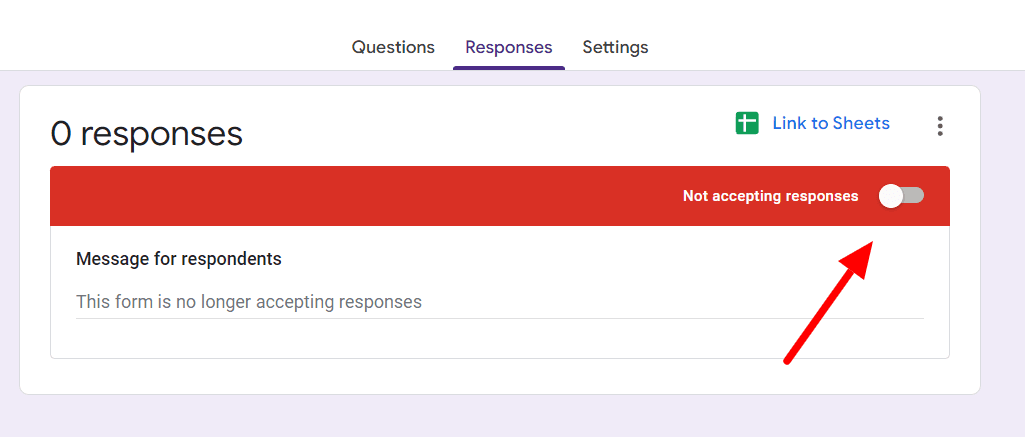 Image accompanying: Remember you can stop accepting responses any time