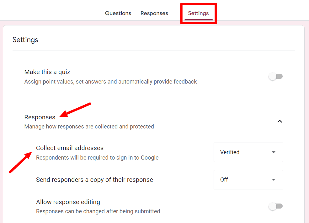 Image accompanying: Collect email addresses by default in your Google Forms registration