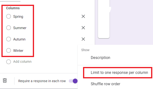 Image accompanying: Step 4: Add rank options to columns
