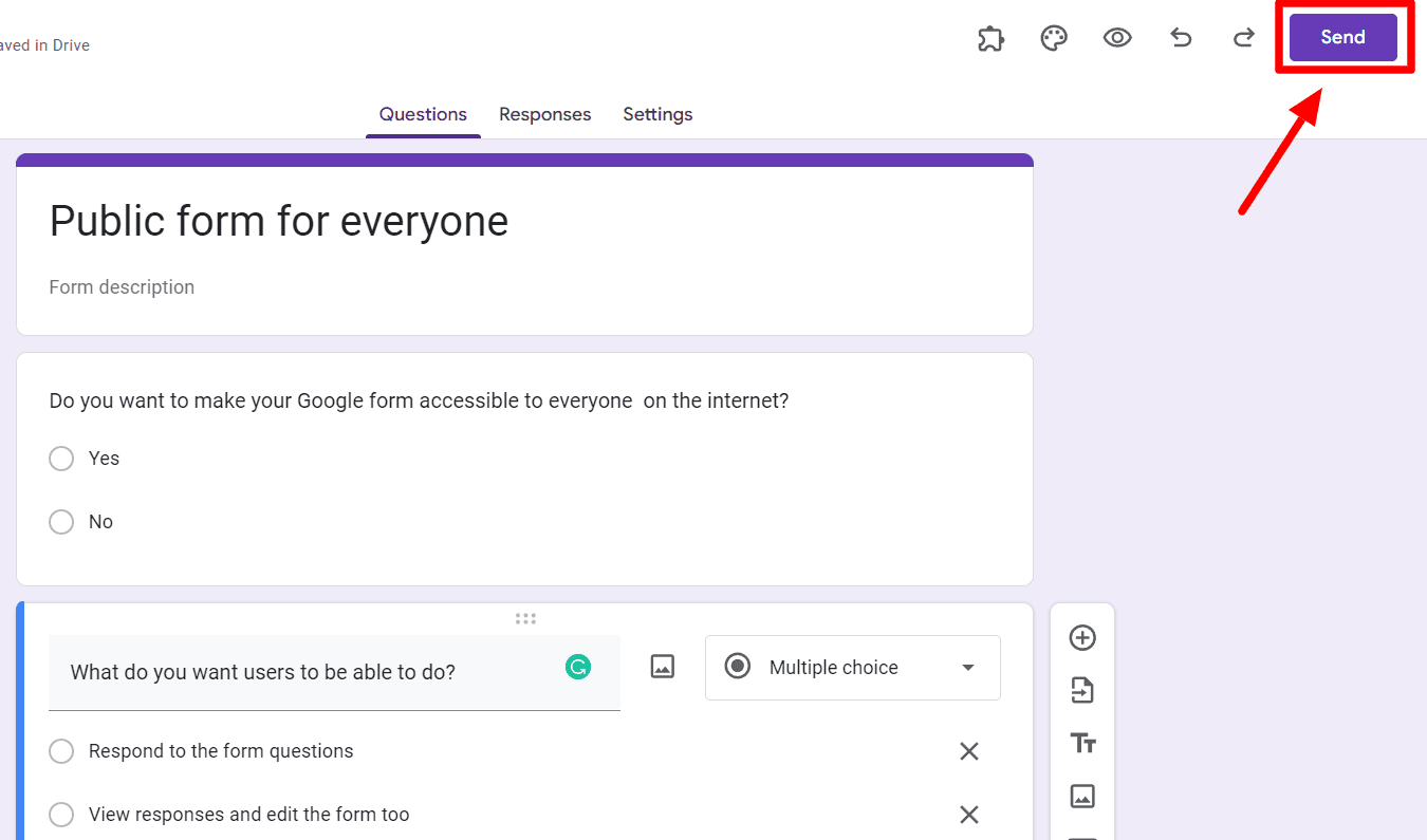 Image accompanying: Step 3: Send or Share your Google form