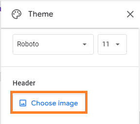 Image accompanying: Step 3: Choose the header image for your Google Form