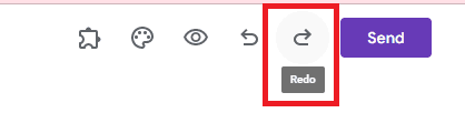 Image accompanying: Step 4: (optional) Click the “Redo” button to redo in Google Forms