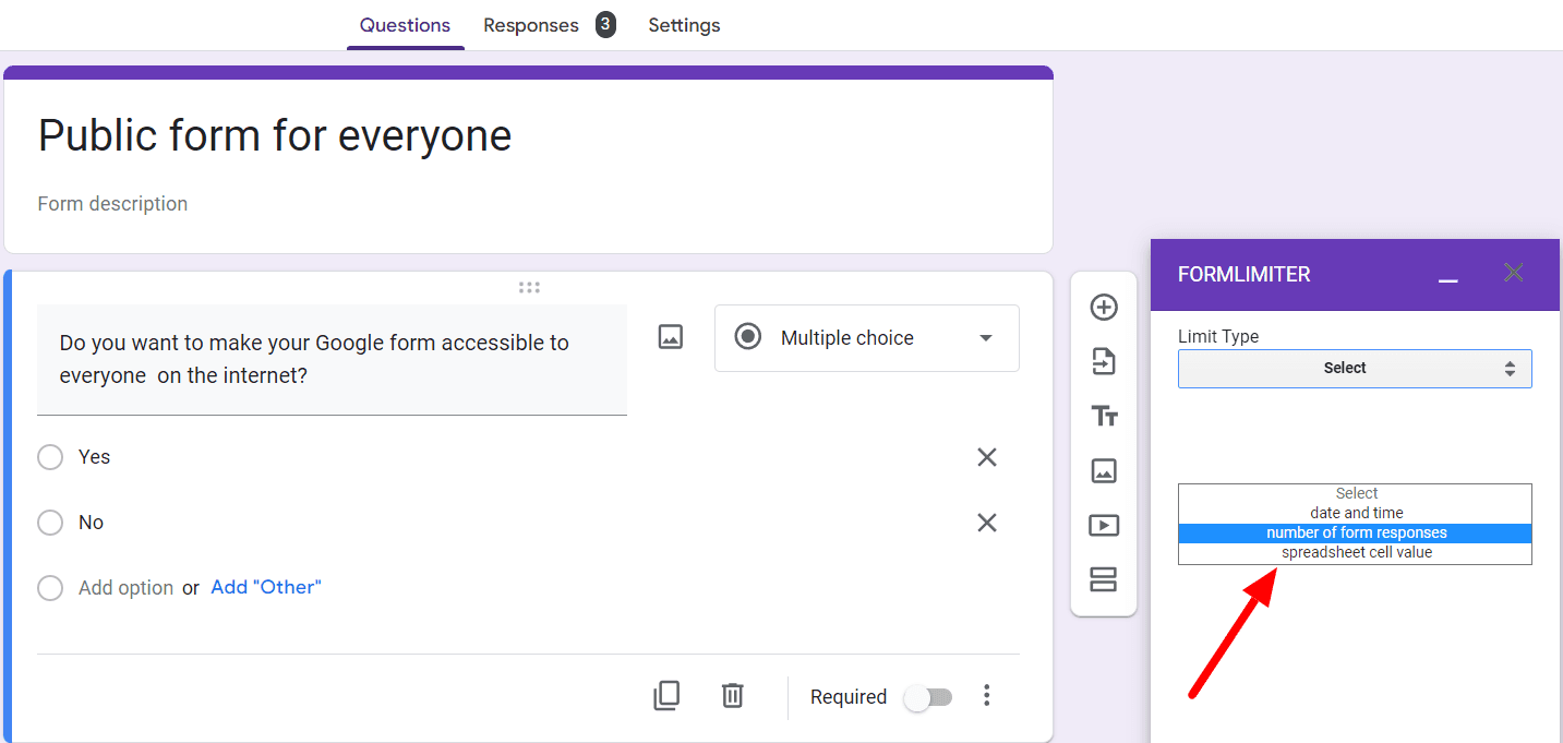 Image accompanying: Step 4: Set response restrictions