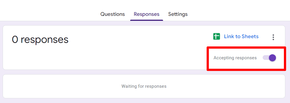 Image accompanying: Remember you can stop accepting responses any time