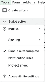 Image accompanying: Step 2: Setting up automation with the App Script in Google Sheets