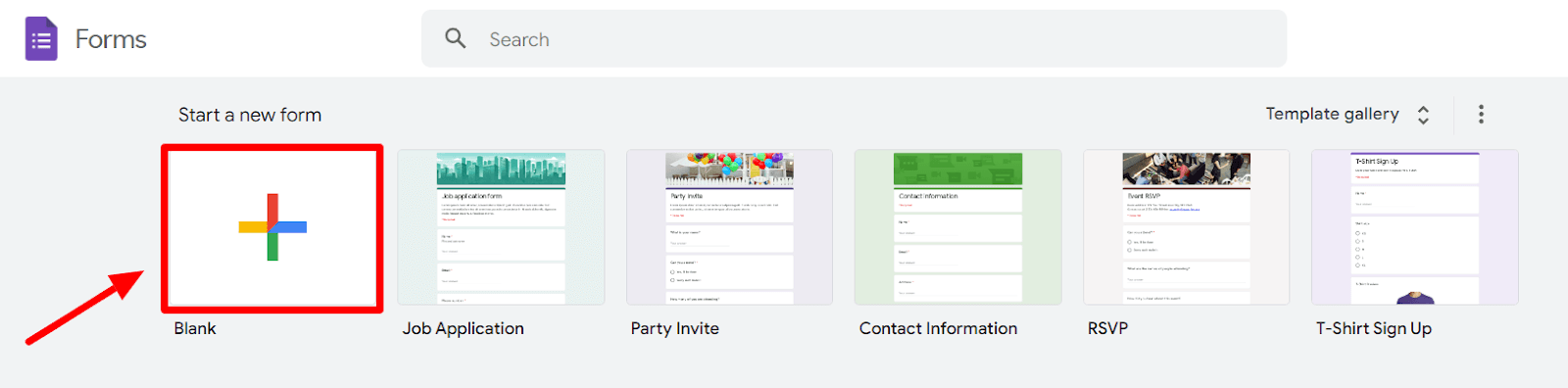 Image accompanying: Step 1: Create a new form in Google Forms